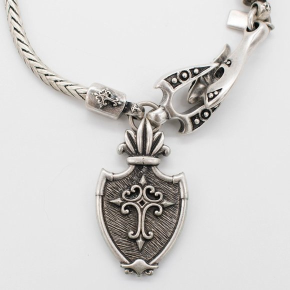 Stigma by Kim Min Sun Men’s Fleur De Lis Crest Pendant Necklace - Picture 2 of 6